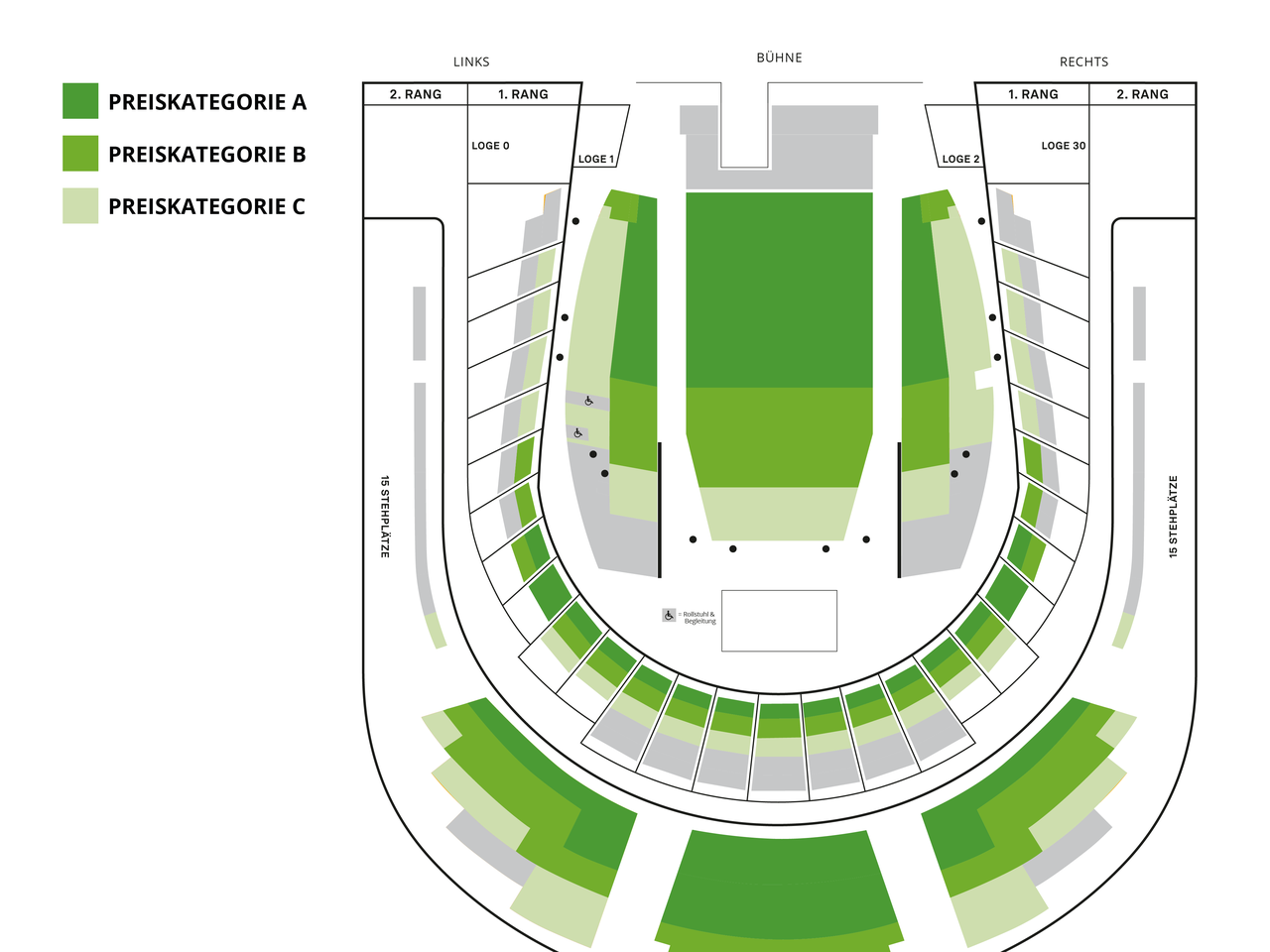 Saalplan MARIA THERESIA - DAS MUSICAL -  Tickets mit Hotel