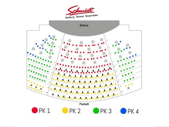Saalplan Hotel Skiverliebt - Das 5-Sterne Musical in Hamburg mit Ticket und Hotel
