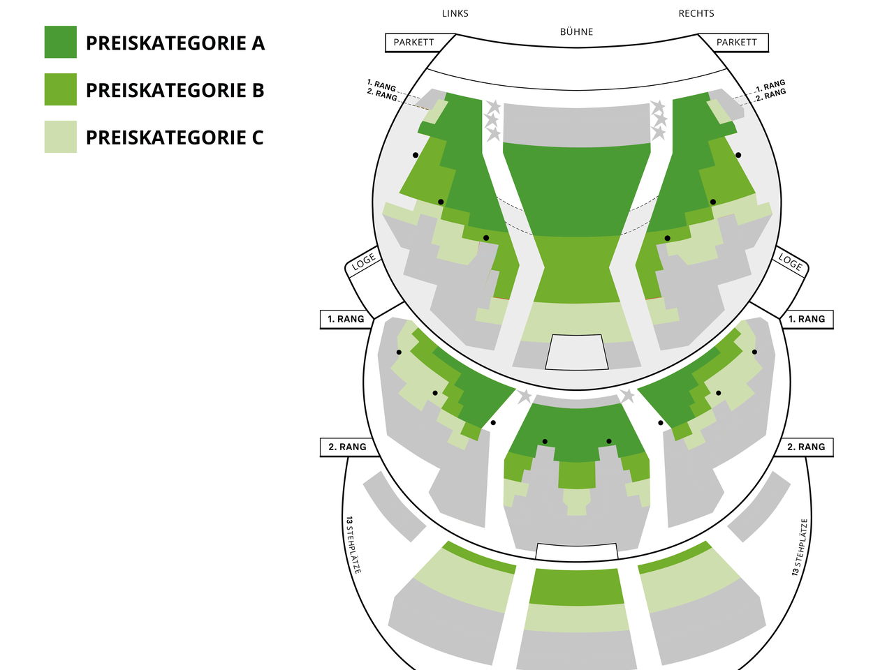 Saalplan DAS PHANTOM DER OPER mit Ticket und Hotel