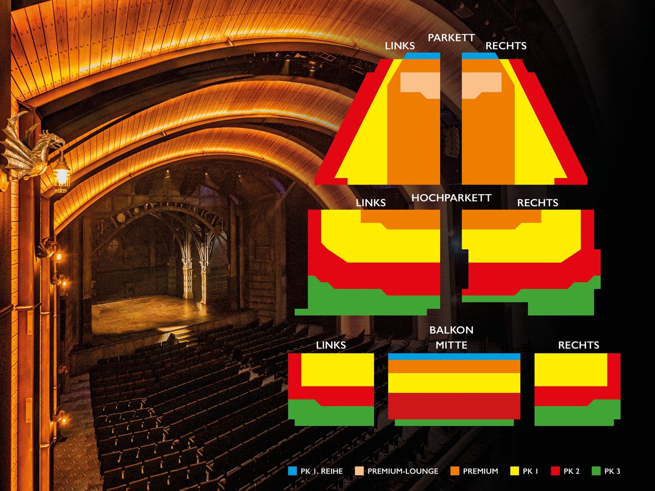 Saalplan HARRY POTTER magisches Theater mit Hotel